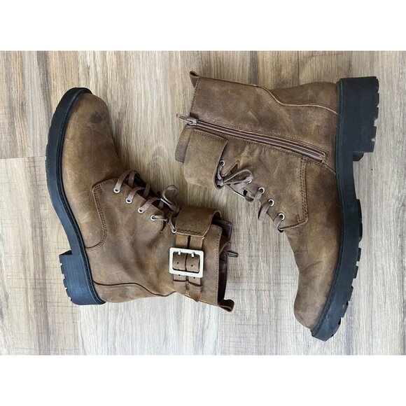 Women's Clarks Orinoco 2 Buckle Side Zipper Ankle Boot‎ Brown Leather SZ: 10 - Picture 4 of 7